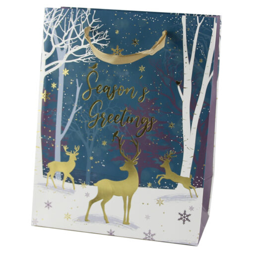 Punga cadou Craciun 18x23 CM - "Seasons Greetings" Peisaj