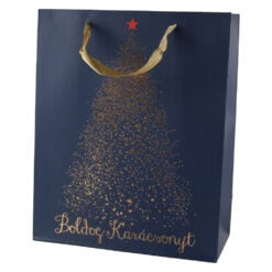 Punga cadou Craciun 26x32 CM - "Boldog Karacsonyt" Gold