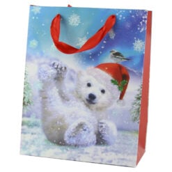 Punga cadou Craciun 18x23 CM - Urs polar