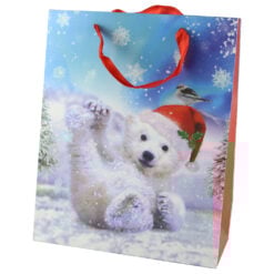 Punga cadou Craciun 26x32 CM - Urs polar