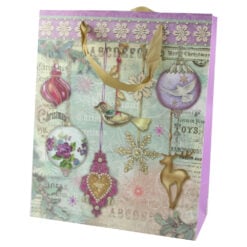 Punga cadou Craciun 26x32 CM - Decor violet