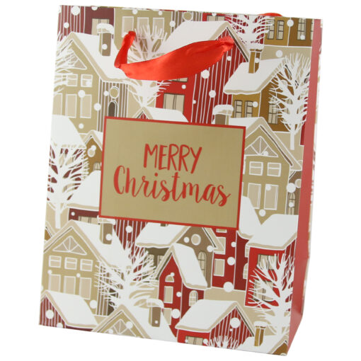 Punga cadou Craciun 18x23 CM - "Merry Christmas" Casute