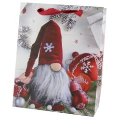 Punga cadou Craciun 18x23 CM  - Spiridus cu globuri