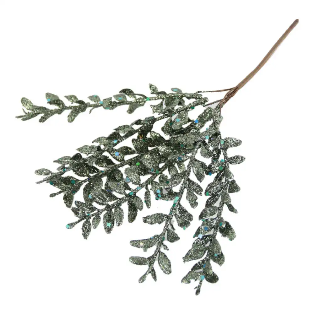 Pick decor de craciun Creanga verde cu sclipici 21 CM Pick decor de craciun Creanga verde cu sclipici 21 CM