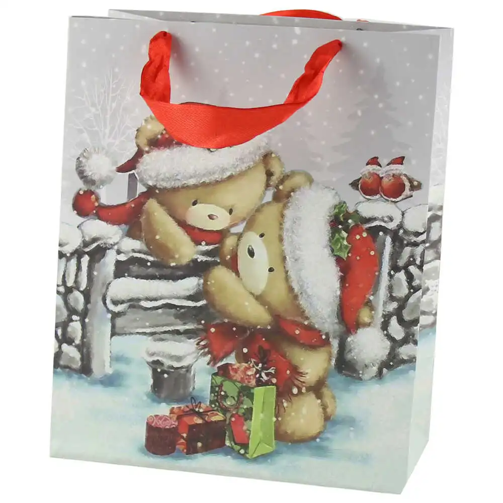 Punga cadou Craciun 18x23 CM - Ursuleti jucausi Punga cadou Craciun 18x23 CM - Ursuleti jucausi