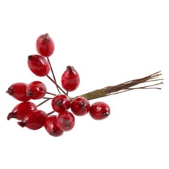 Pick decor cu bobite Macese rosu 10 CM
