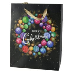Punga cadou Craciun 18x23 CM - Black floral
