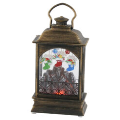 Felinar decorativ Semineu cu led din plastic 7x12 CM