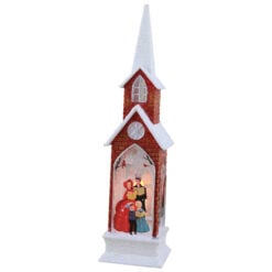 Ornament Craciun Biserica cu led din plastic 21 CM