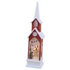 Ornament Craciun Biserica cu led din plastic 21 CM