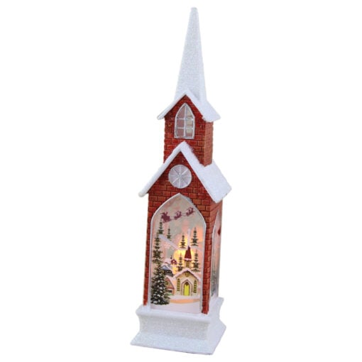 Ornament Craciun Biserica cu led din plastic 21 CM