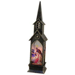 Ornament Craciun Biserica cu led din plastic 21 CM