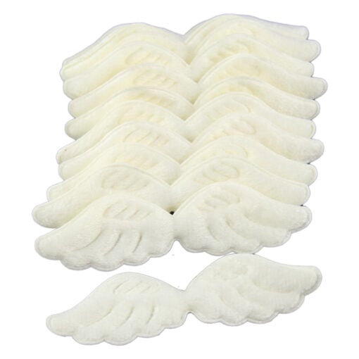 Set 12 aripi de inger textil alb 10 CM