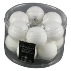 Set 12 globuri pentru brad din plastic White 5 CM