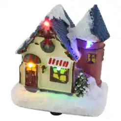 Casuta decorativa Craciun cu led 10 CM