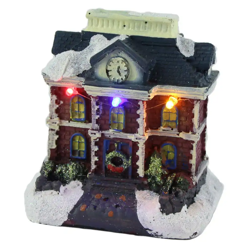 Casuta decorativa Craciun cu led 10 CM Casuta decorativa Craciun cu led 10 CM