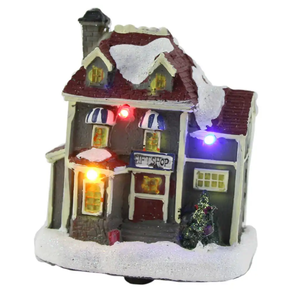Casuta decorativa Craciun cu led 10 CM Casuta decorativa Craciun cu led 10 CM