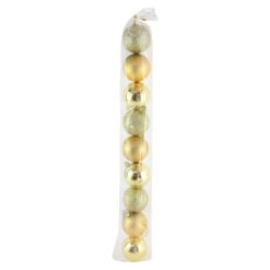 Set 9 globuri din plastic aur 6 CM
