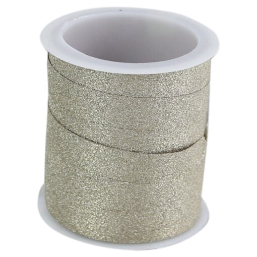 Rola panglica cu glitter din plastic 1x100 CM - Gold/Sand/Gri