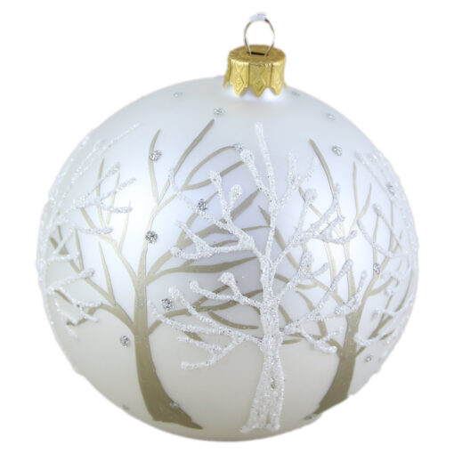 Glob pentru brad din sticla cu glitter 10 CM - Design Copac