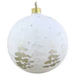 Glob pentru brad din sticla cu glitter 10 CM - Design Copac