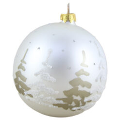 Glob pentru brad din sticla cu glitter 10 CM - Design Copac