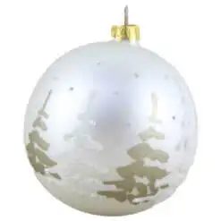 Glob pentru brad din sticla cu glitter 10 CM - Design Copac