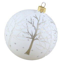 Glob pentru brad din sticla cu glitter 10 CM - Design Copac