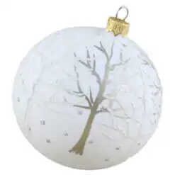 Glob pentru brad din sticla cu glitter 10 CM - Design Copac