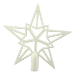 Varf de brad Stea din plastic cu glitter 19 CM