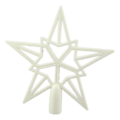 Varf de brad Stea din plastic cu glitter 19 CM