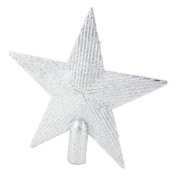 Varf de brad Stea din plastic cu glitter 19 CM