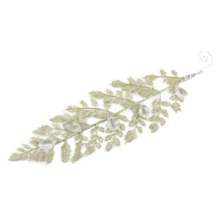 Frunza decorativa cu glitter auriu 32 CM