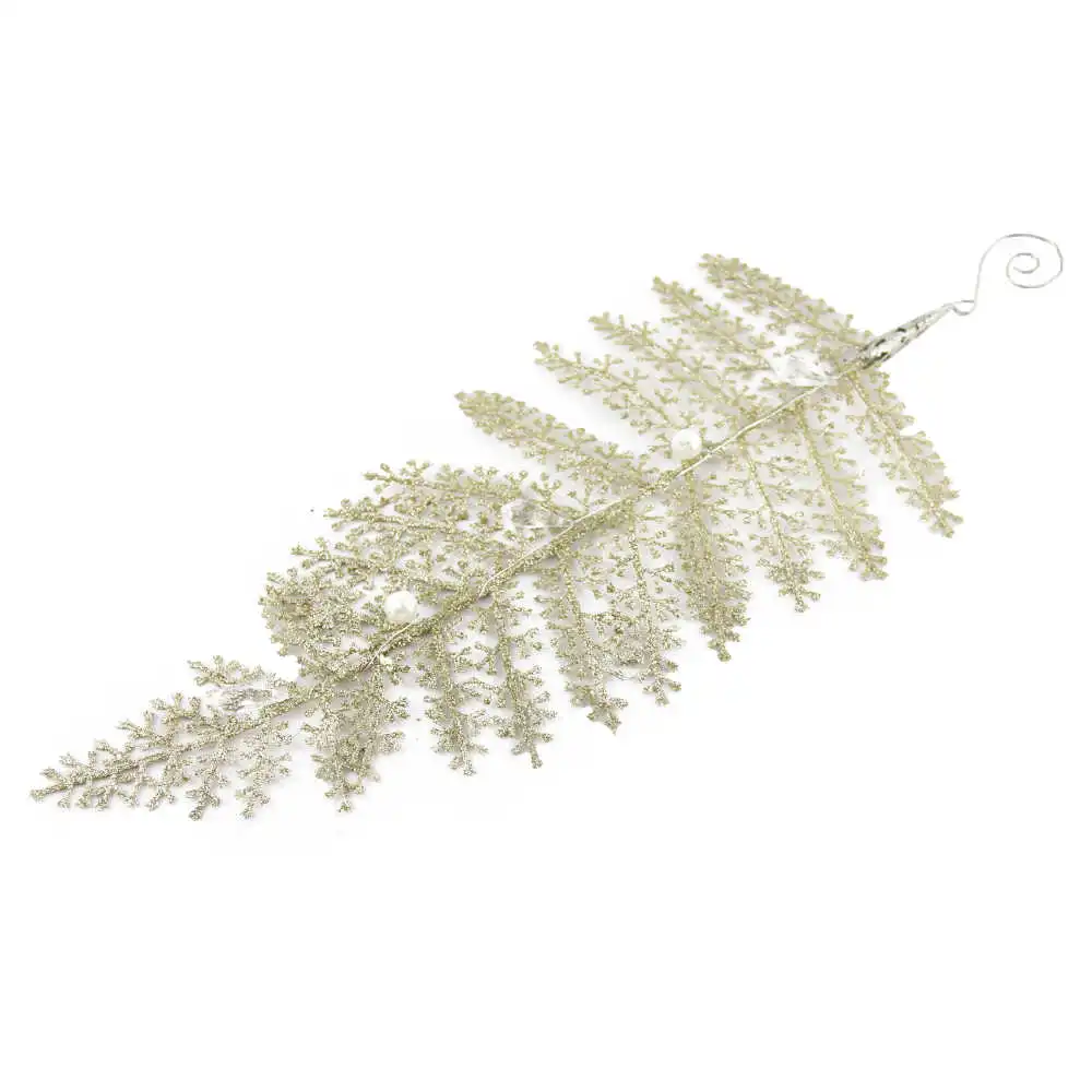 Frunza decorativa cu glitter auriu 32 CM