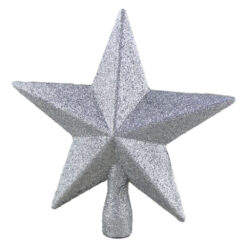 Varf de brad Stea din plastic cu glitter 19 CM