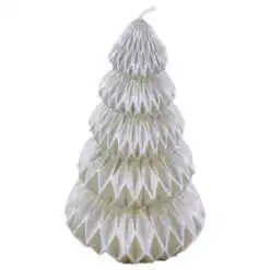 Lumanare de Craciun Brad chanel cu sclipici 14 CM