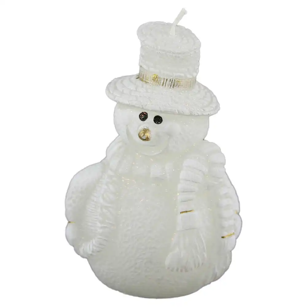 Lumanare de Craciun Om de zapada auriu 13 CM Lumanare de Craciun Om de zapada auriu 13 CM