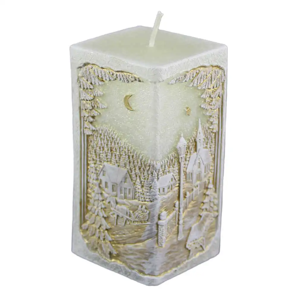 Lumanare de Craciun Peisaj Iarna 7x14 CM