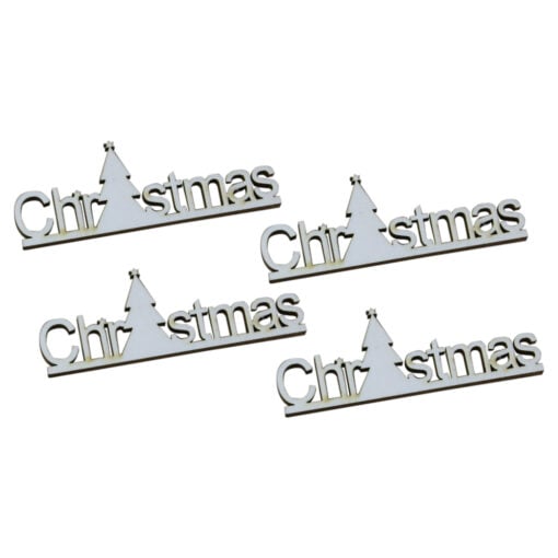 Set 4 decor craft Christmas din lemn 8 CM