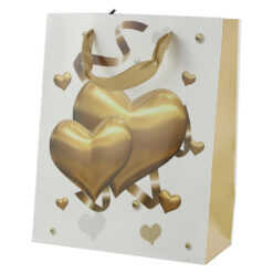 Punga cadou din hartie 18x23 CM - Inima Gold
