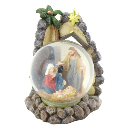Glob de zapada cu led Sfanta Familie 11x15 CM