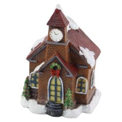 Casuta/Biserica decorativa Craciun cu led 14 CM