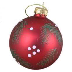 Glob pentru brad din sticla 8 CM - Crenguta brad