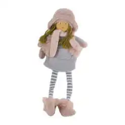 Figurina Craciun din textil cu inimioara 45 CM