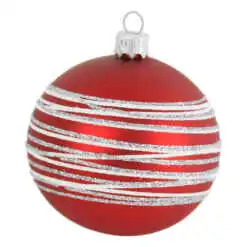 Glob pentru brad din sticla cu glitter 8 CM