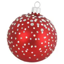 Glob pentru brad din sticla cu glitter 8 CM