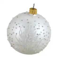 Glob pentru brad din sticla cu glitter 8 CM