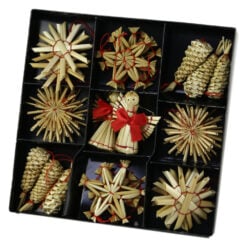 Set ornament pentru brad din paie 6 CM