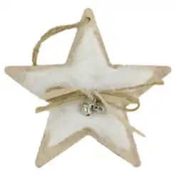 Ornament de brad din lemn si blana 9 CM Brad/Steluta/Inimioara