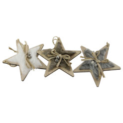 Ornament de brad din lemn si blana 9 CM Brad/Steluta/Inimioara